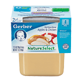 Gerber  apples & chicken nutritious dinner baby food, stage 2, 2-pack Full-Size Picture